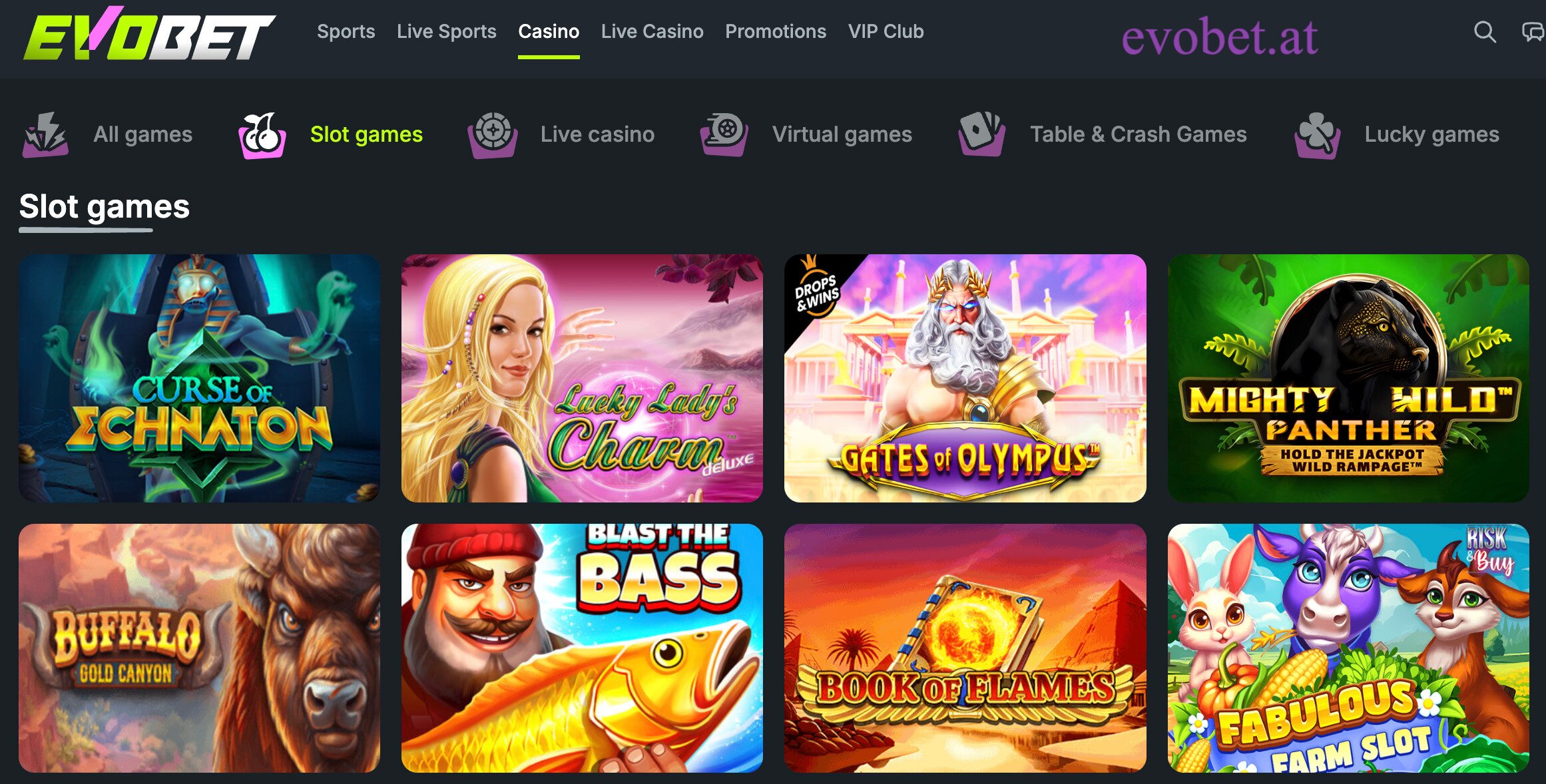 Evobet Casino-Spielautomaten