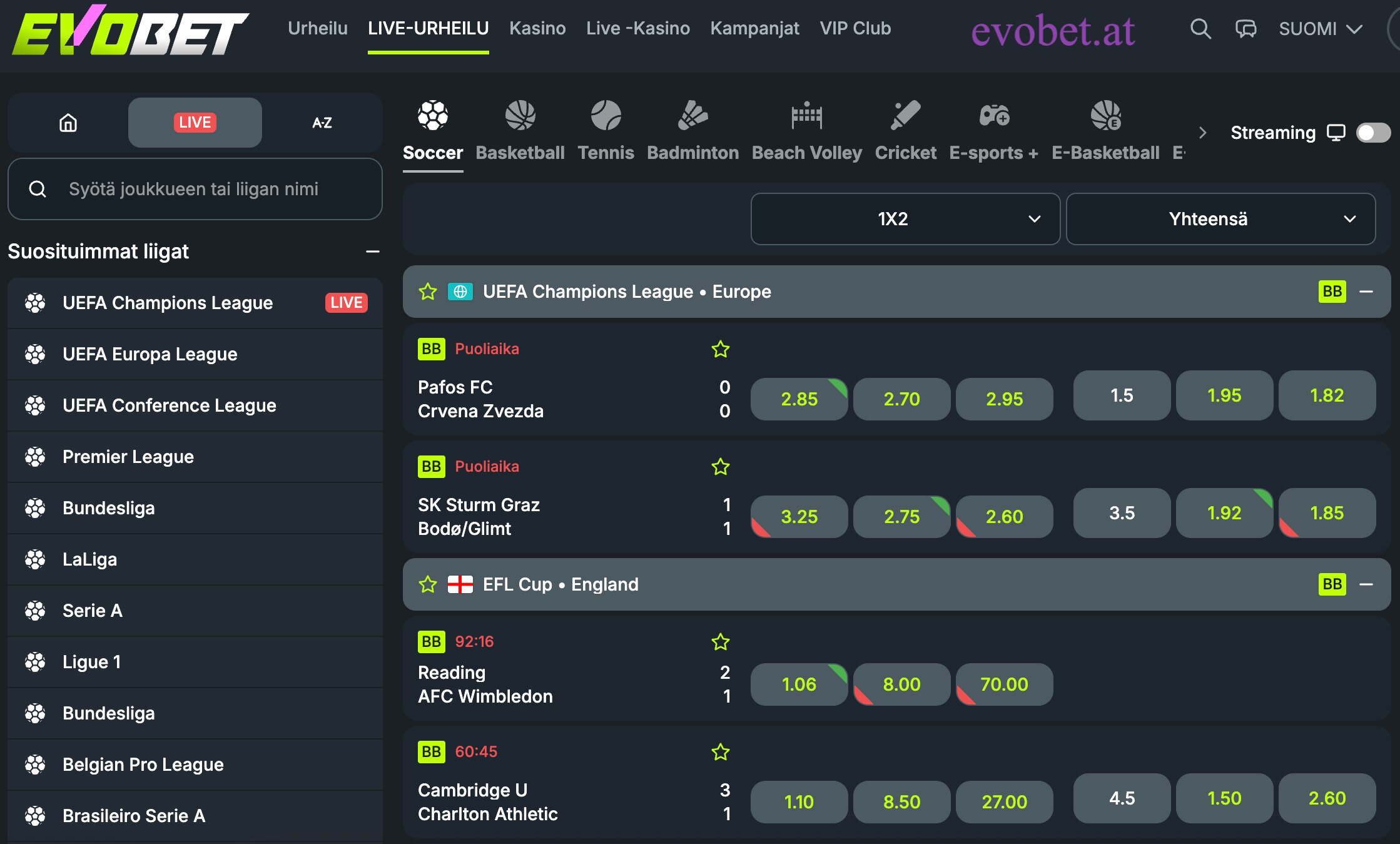Evobet Casino-Wettoption